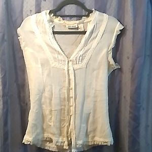 DKNY Sleeveless loop-button blouse